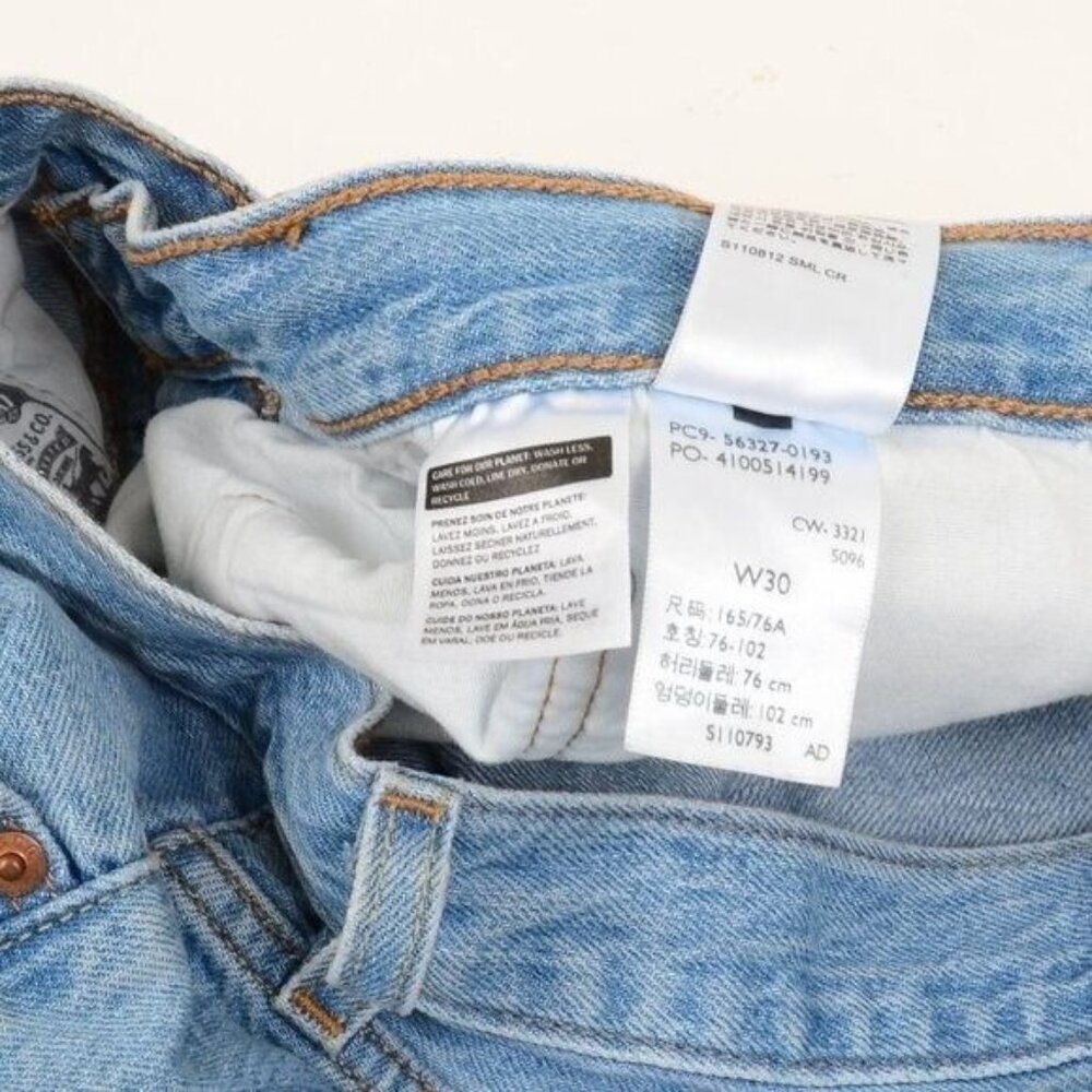 Levi's 501 Size 30 Cut Off Distressed Denim Shorts Light Wash‎ Blue Jeans Summer - Picture 8 of 10